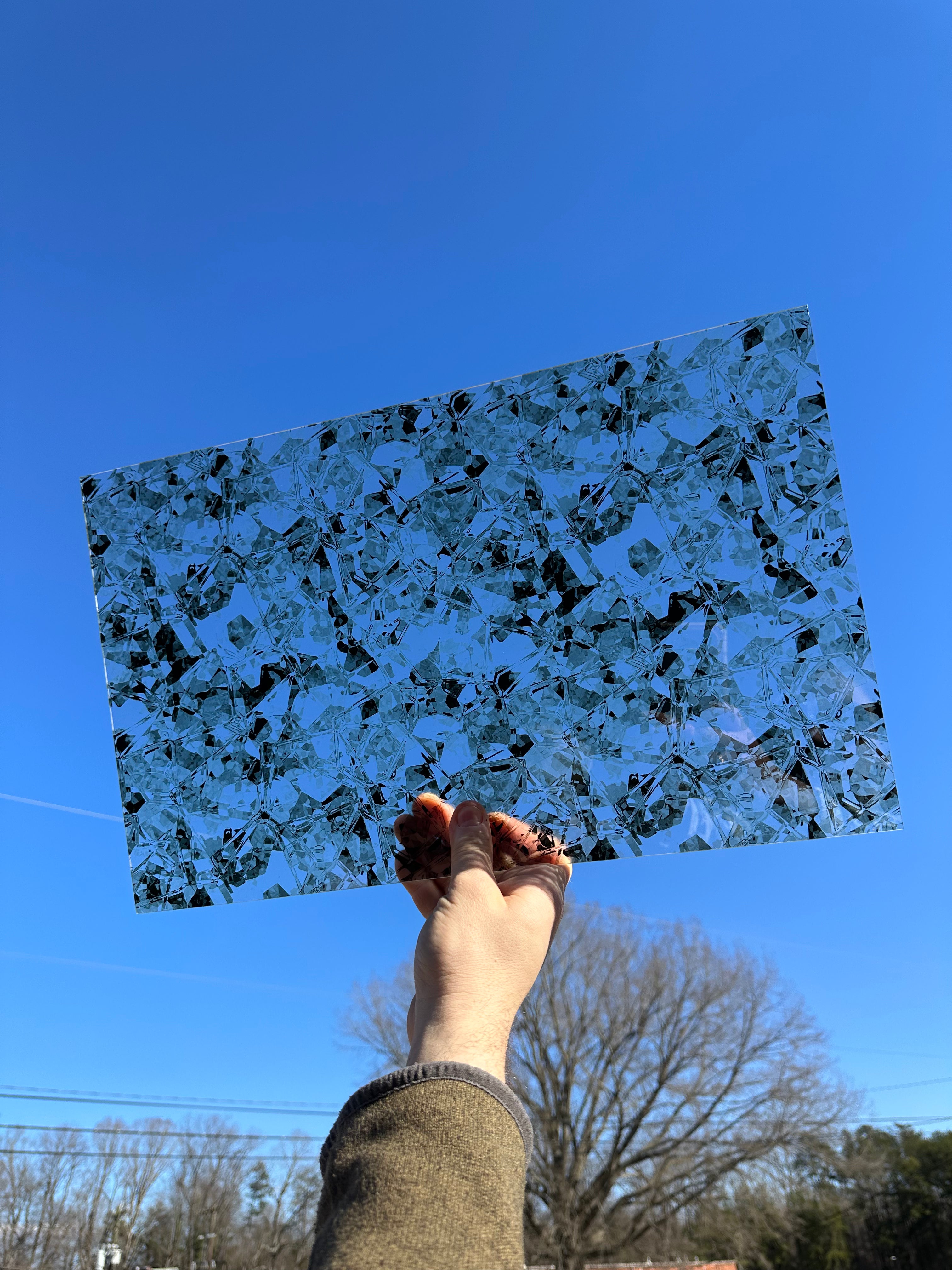 PatternPly® Transparent Silver Ice sheet showing the pattern
