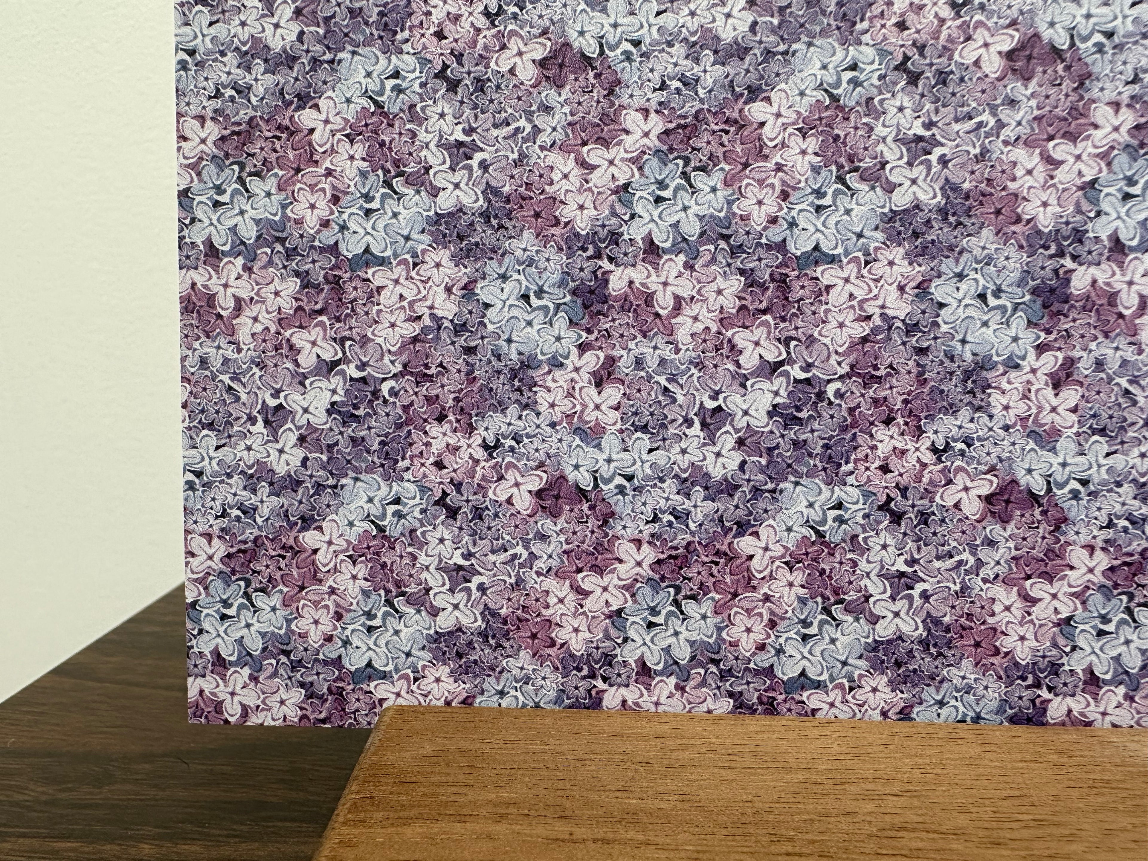 PatternPly® Full Coverage Lilac Flowers sheet showing the pattern