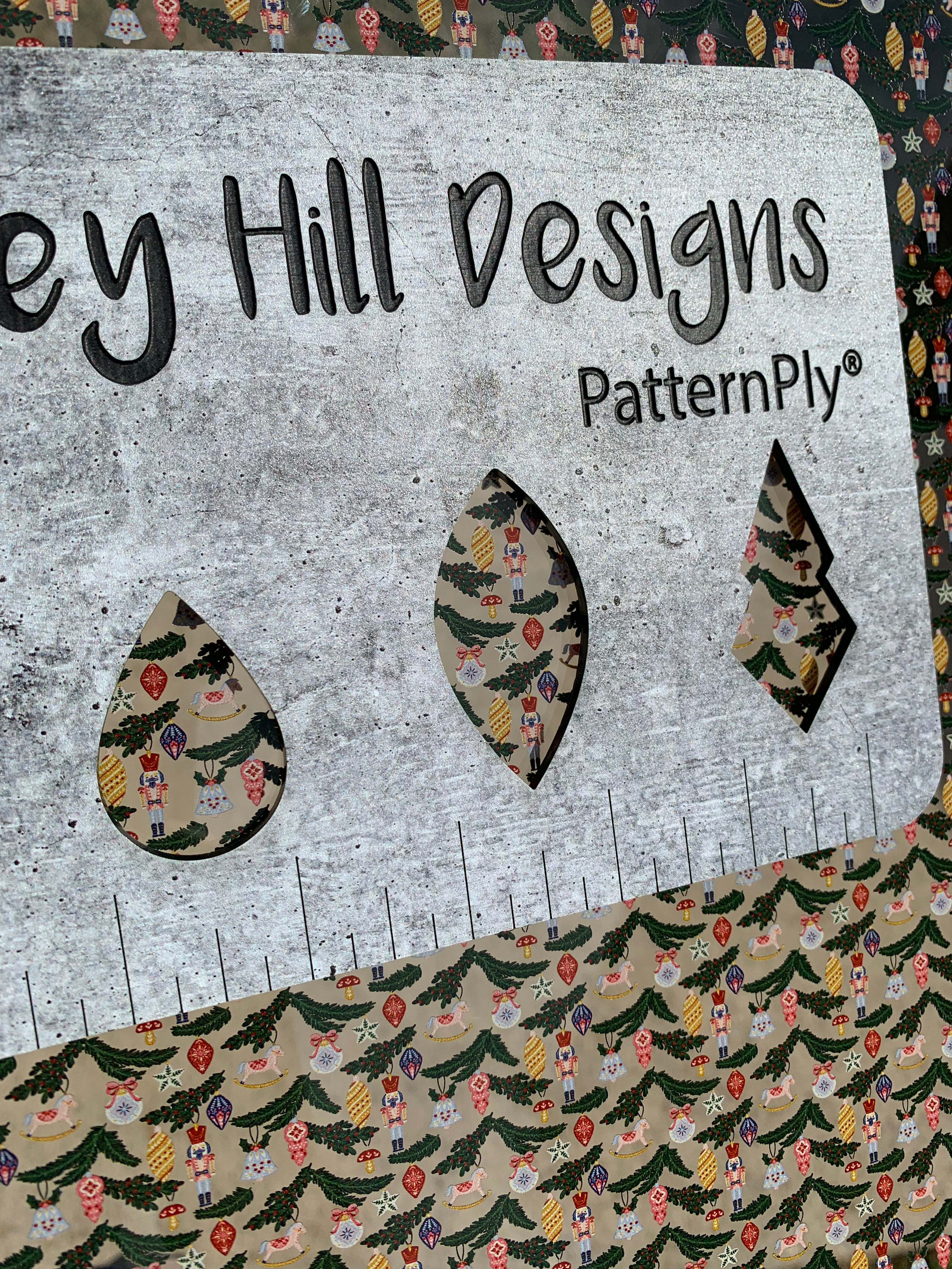 PatternPly® Scattered Nutcracker Tree Branches sheet showing the pattern