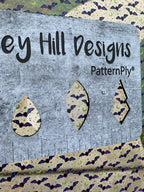 PatternPly® Scattered Neon Bats sheet showing the pattern