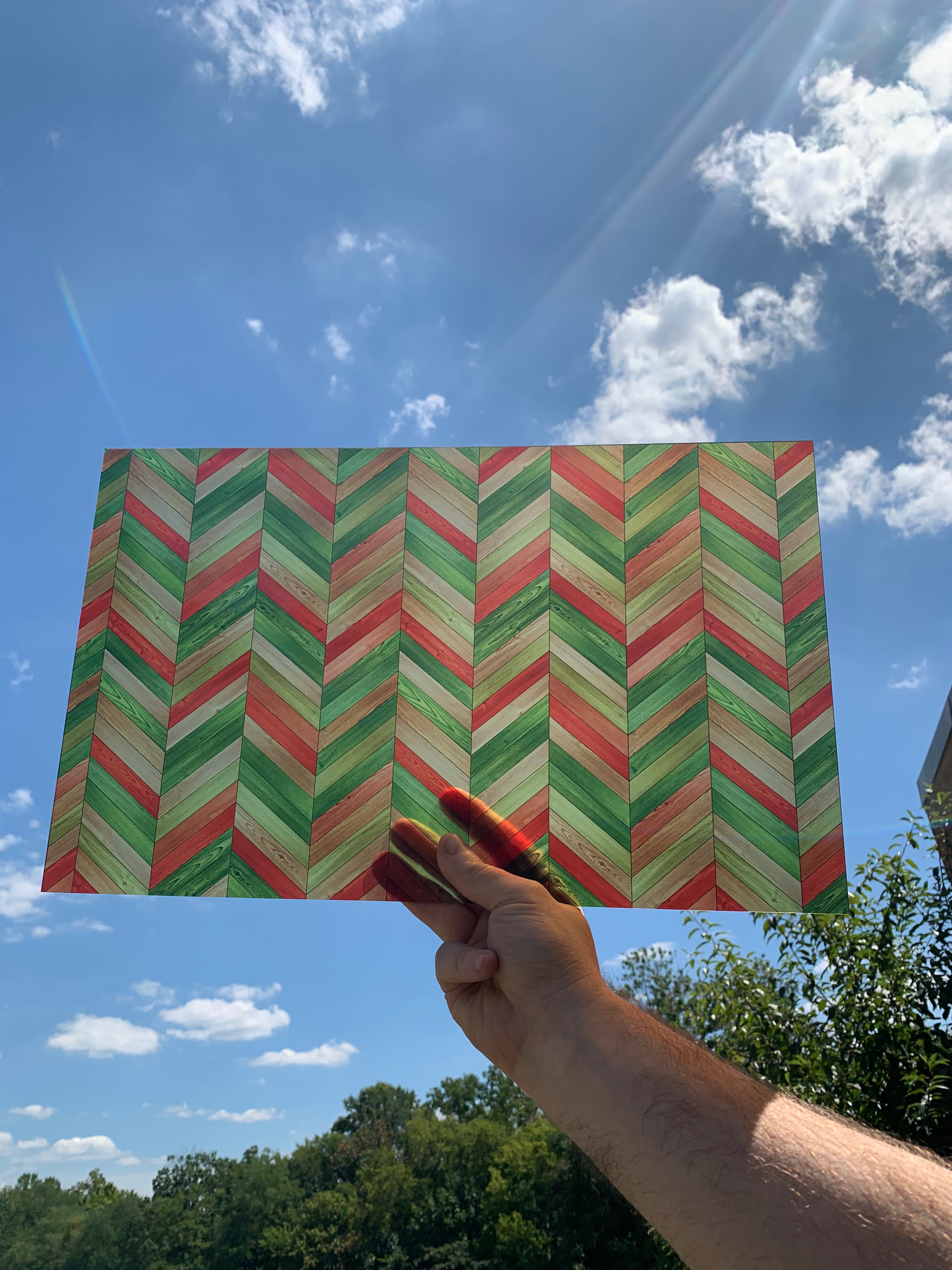 PatternPly® Transparent Christmas Herringbone sheet showing the pattern