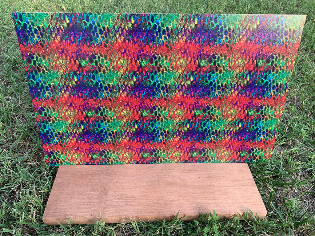 PatternPly® Full Coverage Snakeskin Rainbow sheet showing the pattern