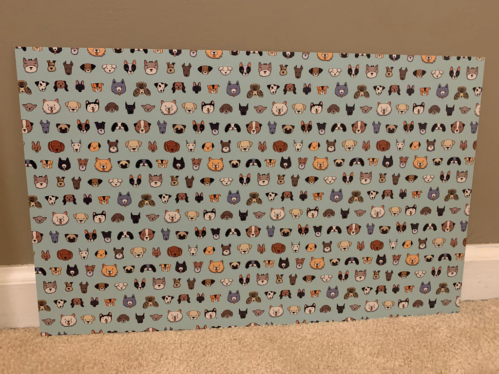 PatternPly® Full Coverage Dogs sheet showing the pattern