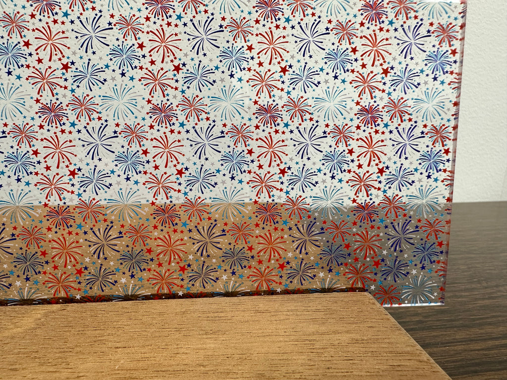 PatternPly® Scattered Patriotic Fireworks sheet showing the pattern
