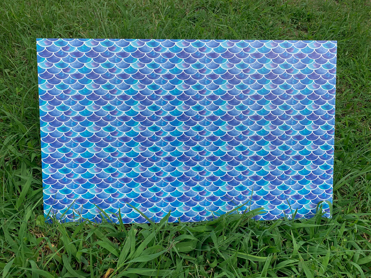 PatternPly® Full Coverage Large Mermaid Scales sheet showing the pattern