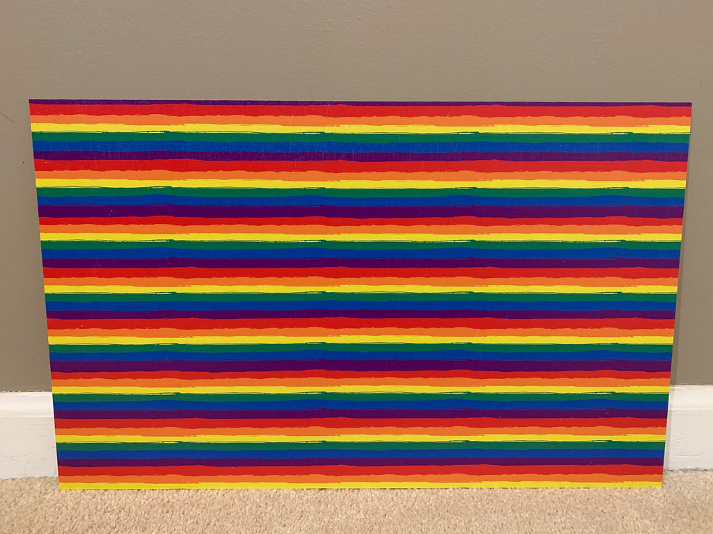 PatternPly® Full Coverage Rainbow Stripes sheet showing the pattern