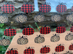 PatternPly® Scattered Large Buffalo and Leopard Pumpkins sheet showing the pattern
