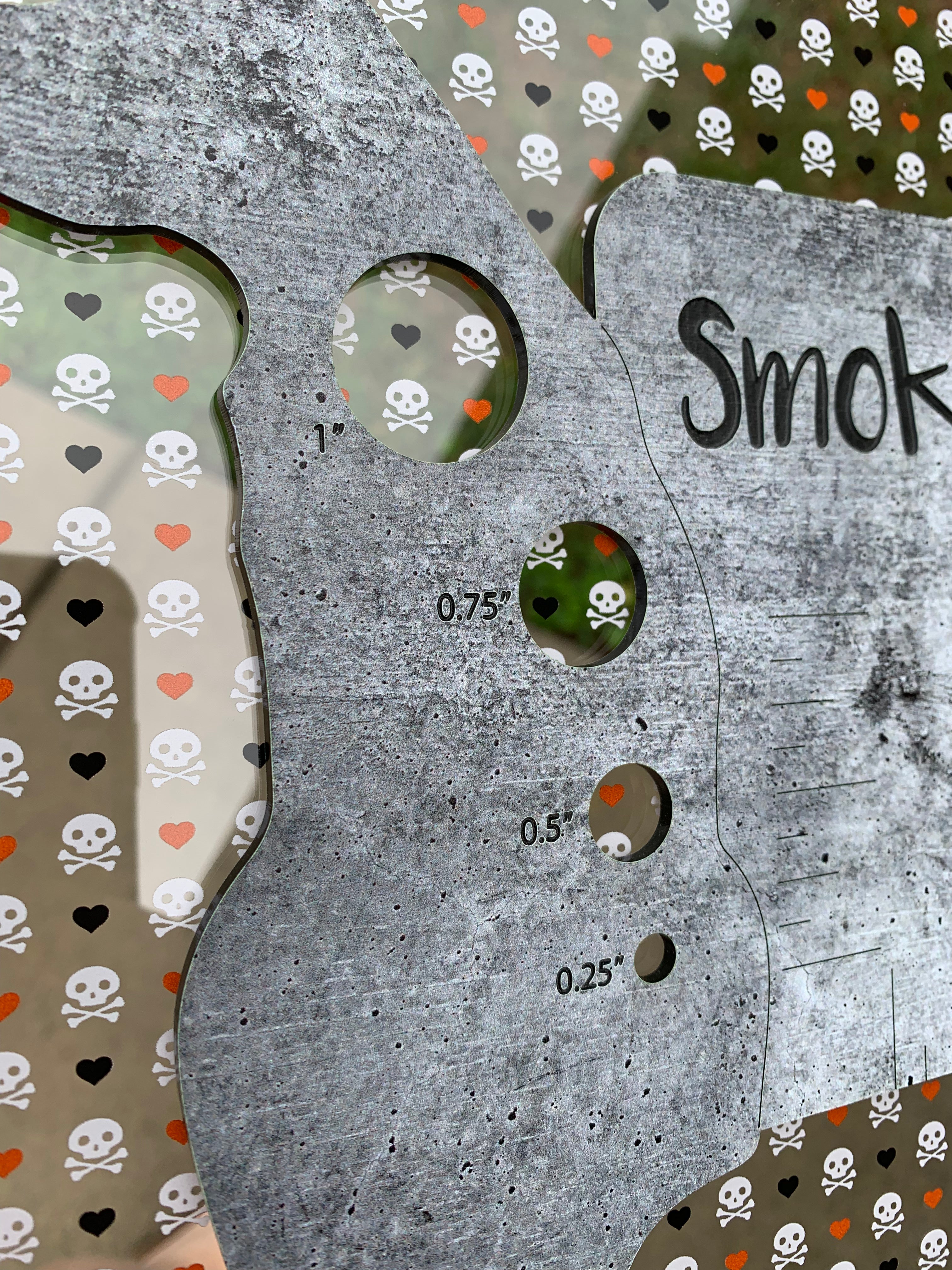 PatternPly® Scattered Skulls and Orange/Black Hearts product photo 3