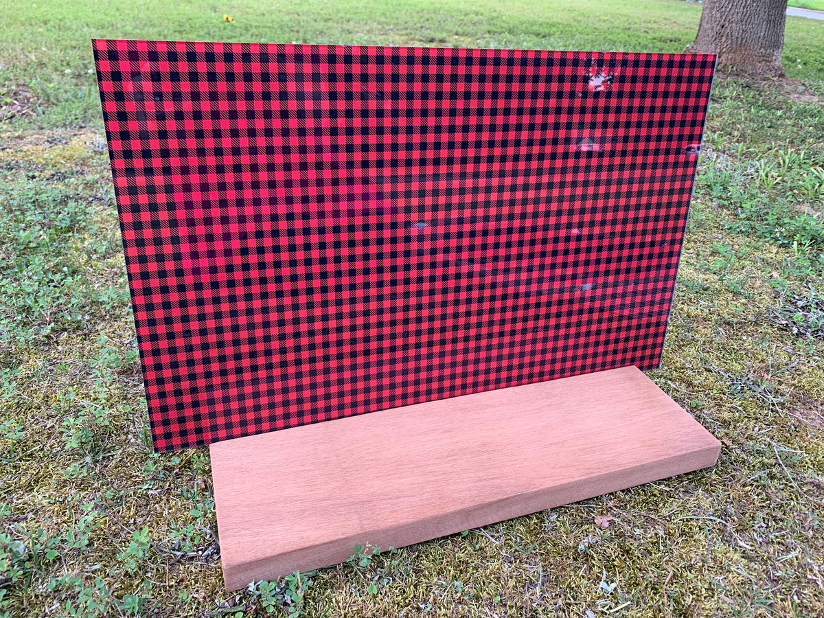 PatternPly® Transparent Buffalo Plaid sheet showing the pattern
