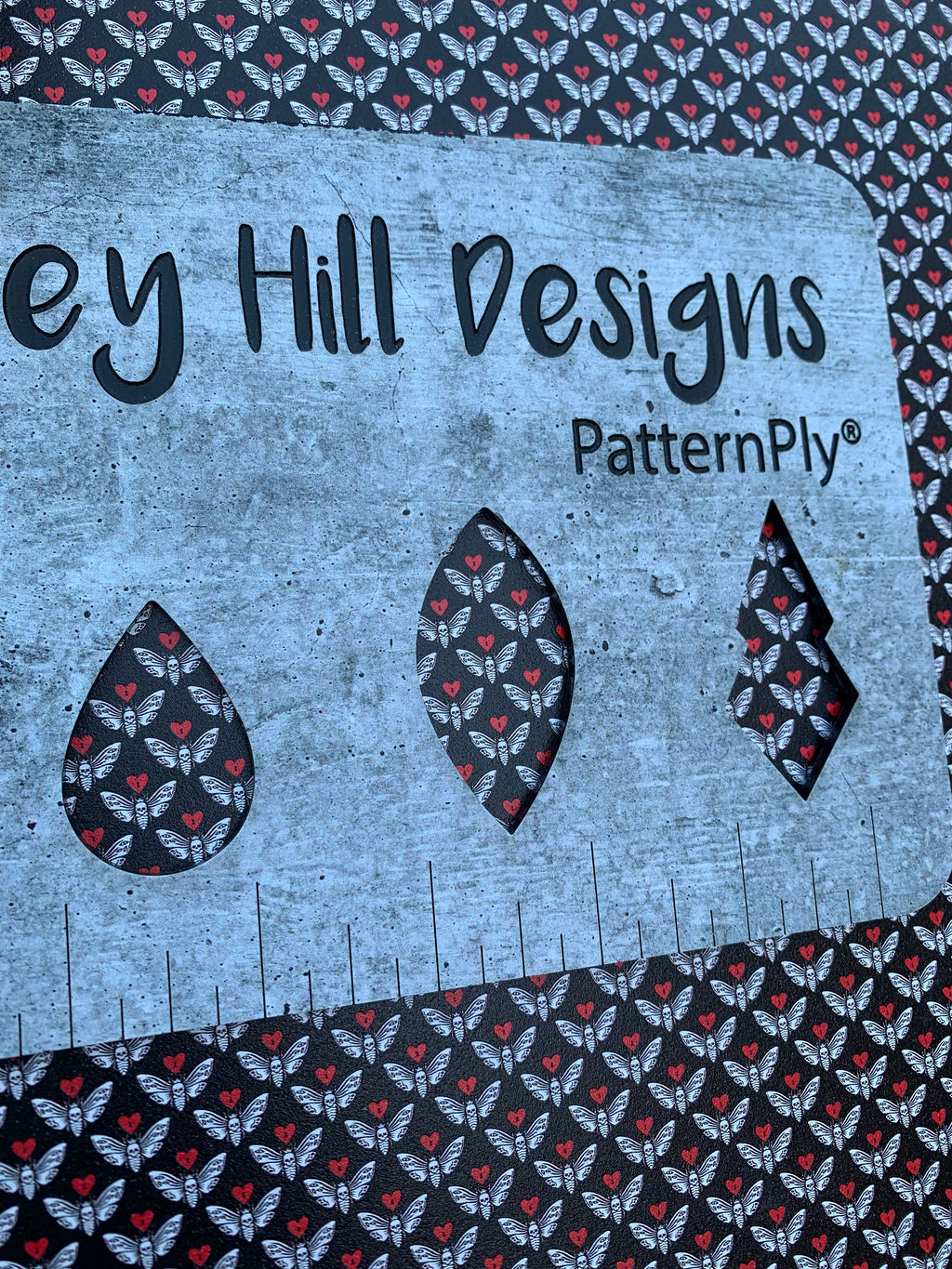 PatternPly® Full Coverage Death's-Head Moths sheet showing the pattern