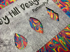 PatternPly® Full Coverage Micro Groovy Rainbow sheet showing the pattern