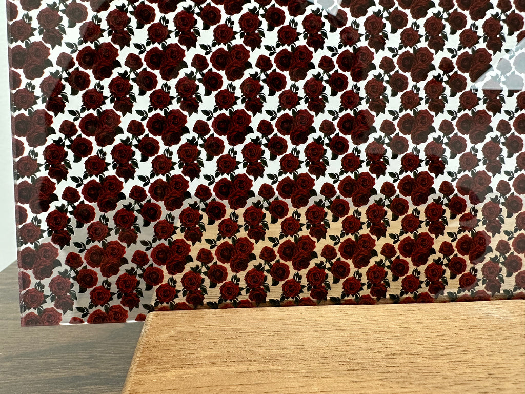 PatternPly® Scattered Deep Red Roses sheet showing the pattern