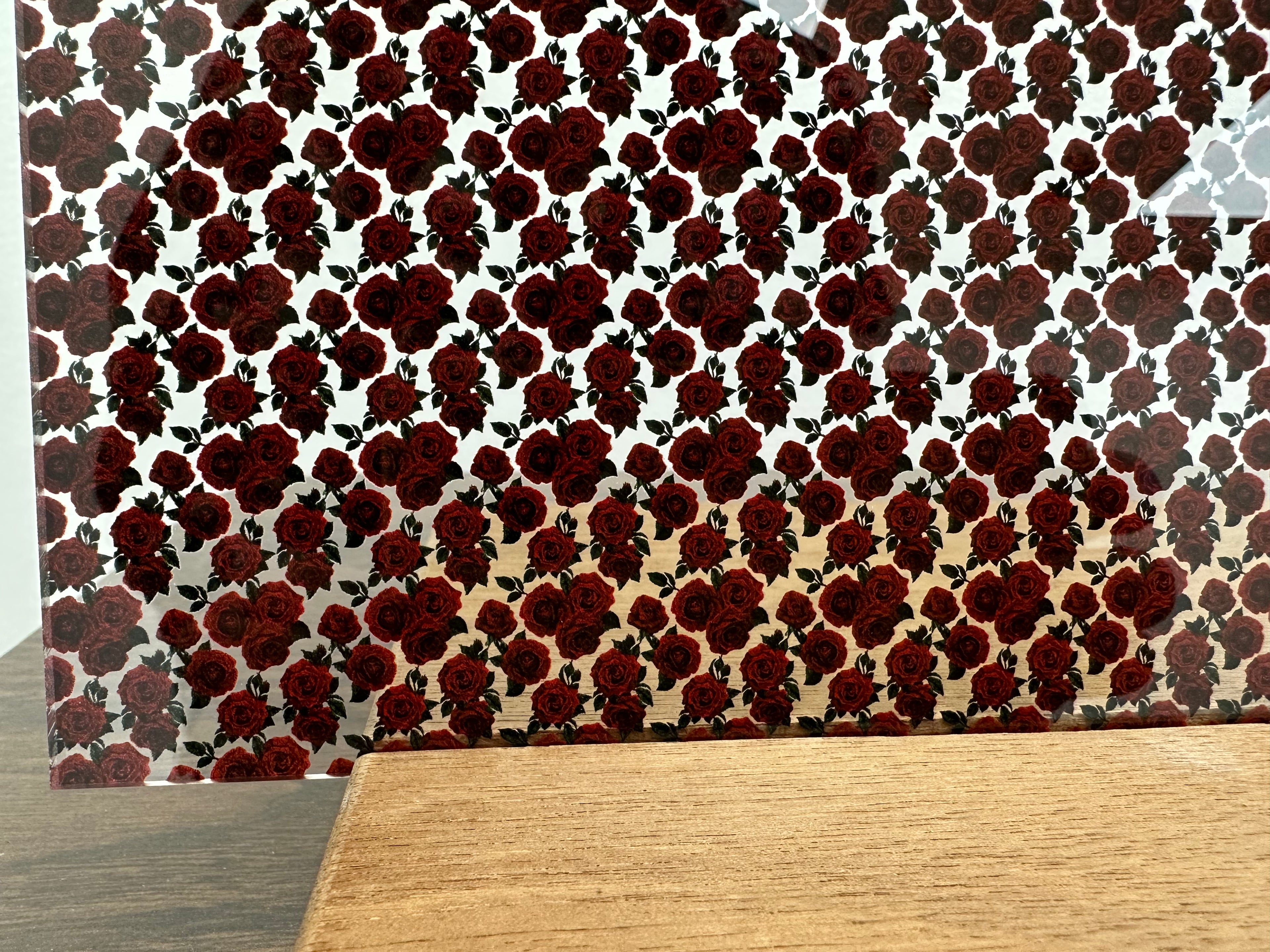 PatternPly® Scattered Deep Red Roses sheet showing the pattern