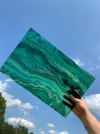 PatternPly® Transparent Emerald Swirl sheet showing the pattern