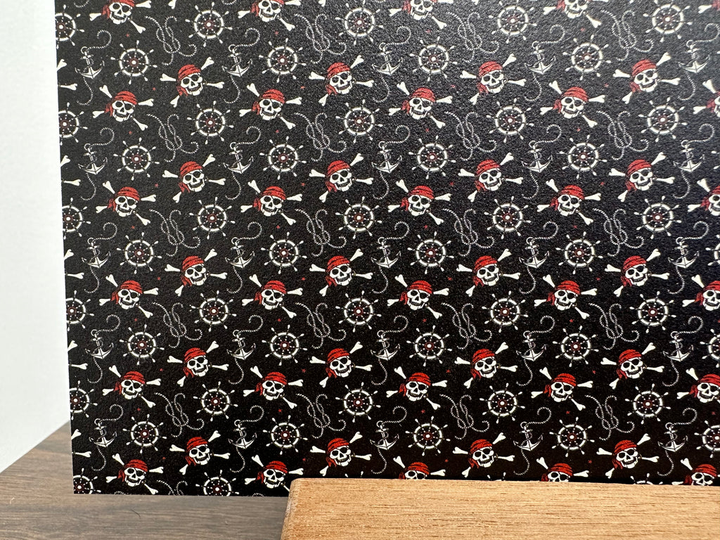 PatternPly® Full Coverage Pirate Skulls sheet showing the pattern
