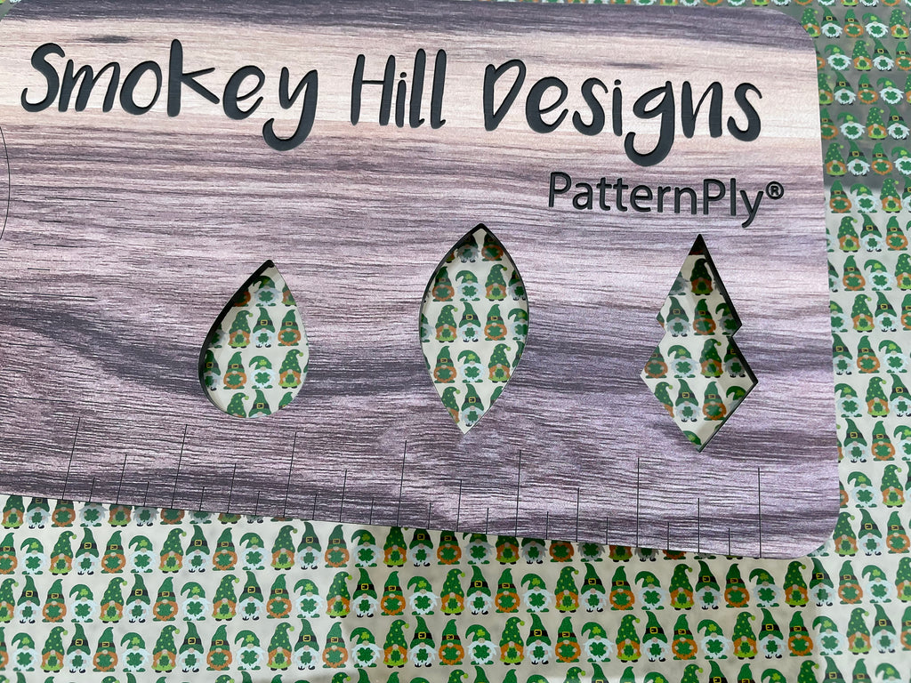 PatternPly® Scattered St. Patrick Gnomes sheet showing the pattern