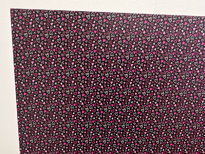 PatternPly® Micro Pink Hearts with Black Background