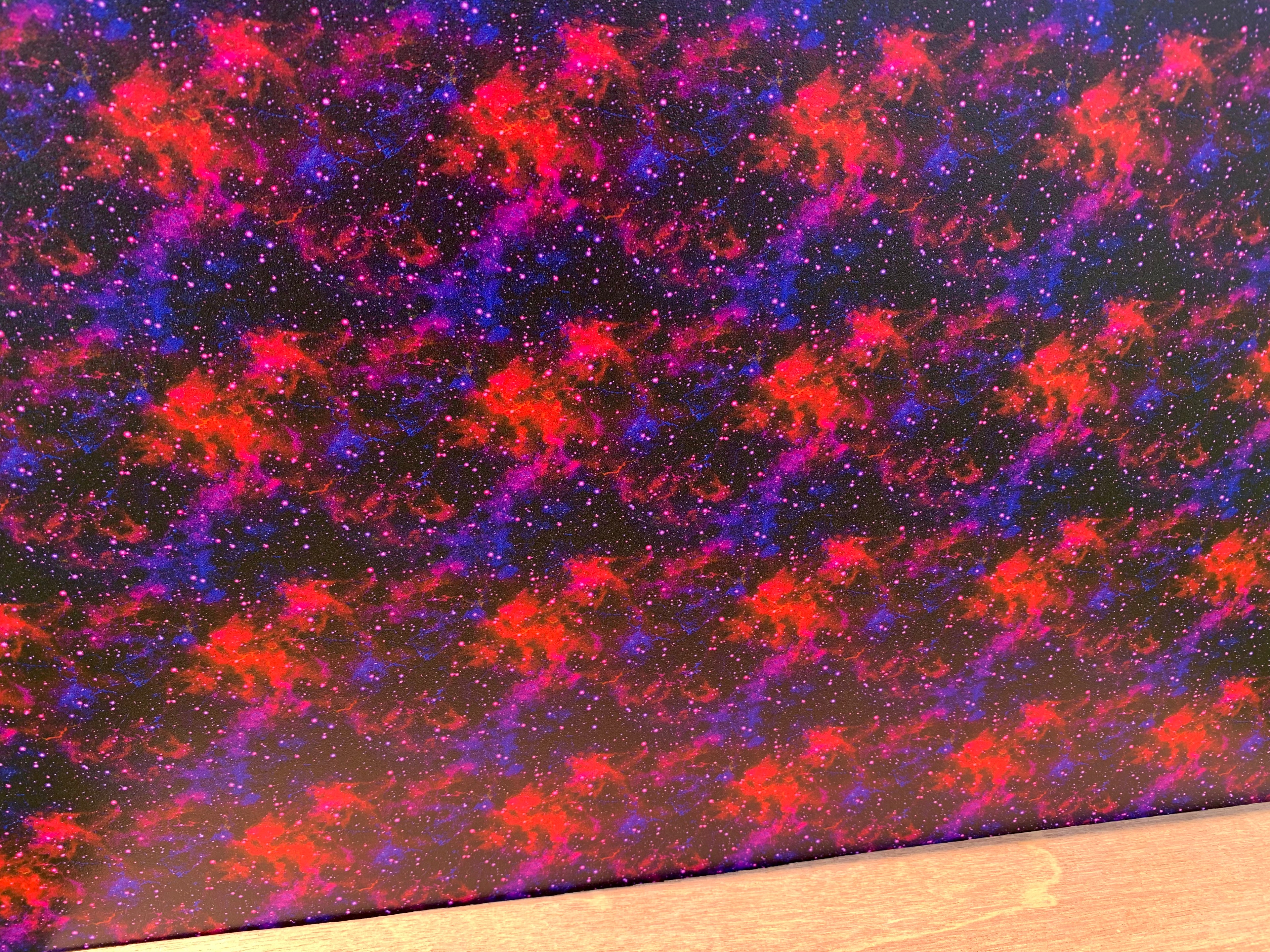 PatternPly® Full Coverage Pink and Purple Galaxy sheet showing the pattern