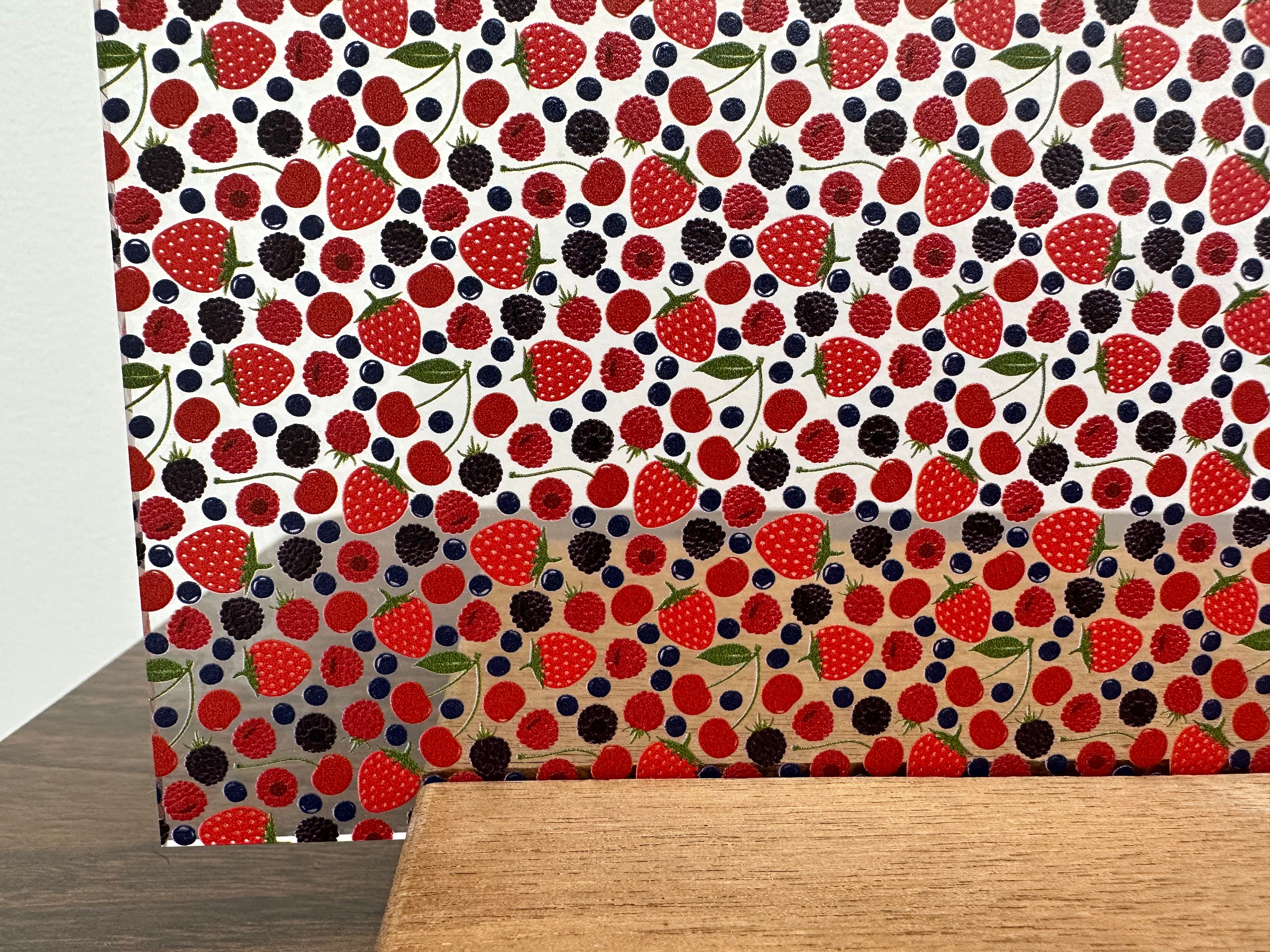 PatternPly® Scattered Mixed Berries sheet showing the pattern