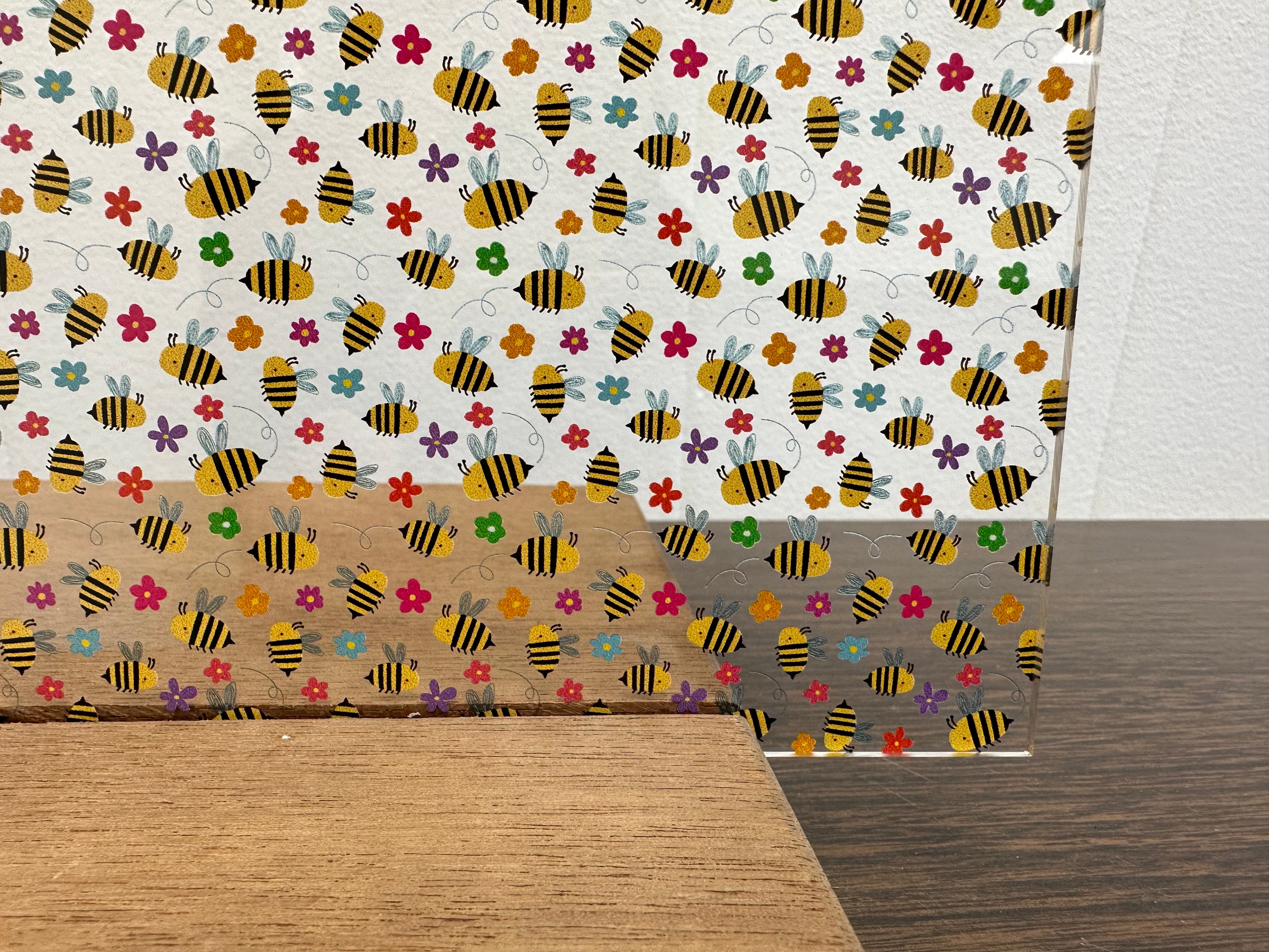 PatternPly® Scattered Cartoon Bees and Flowers – Smokey Hill Designs