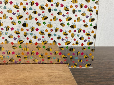 PatternPly® Scattered Cartoon Bees and Flowers