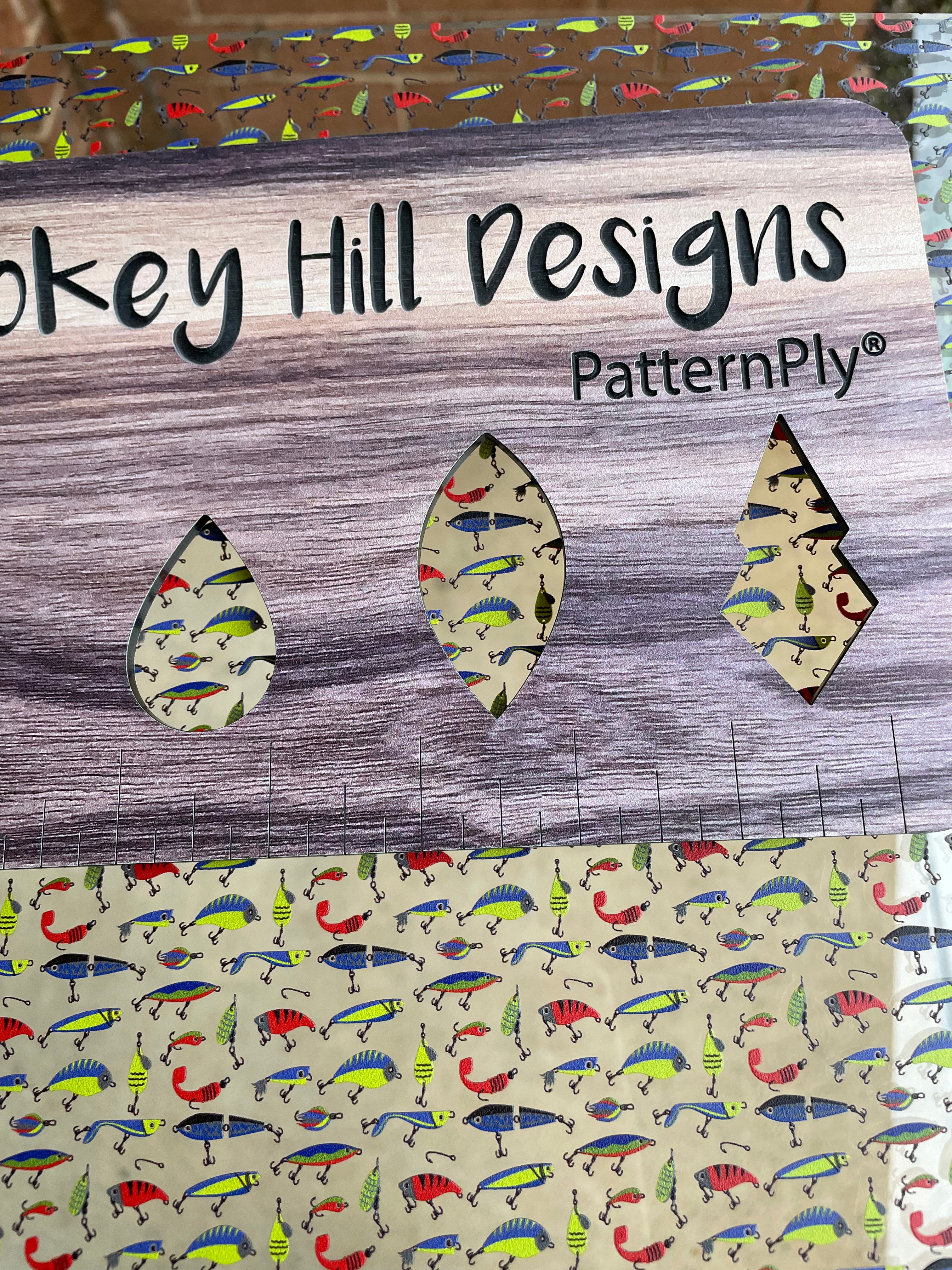 PatternPly® Scattered Fishing Lures sheet showing the pattern