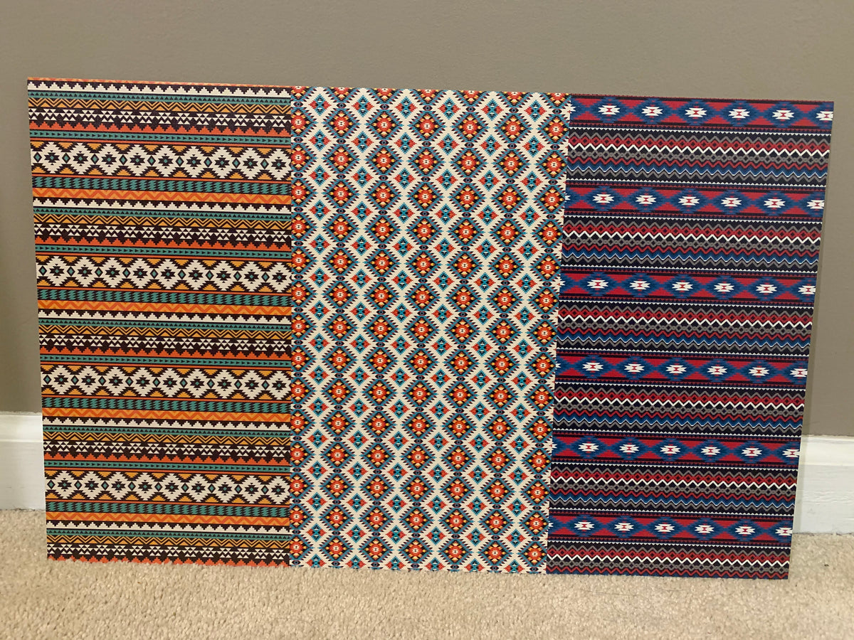 PatternPly® Full Coverage Assorted Aztec sheet showing the pattern