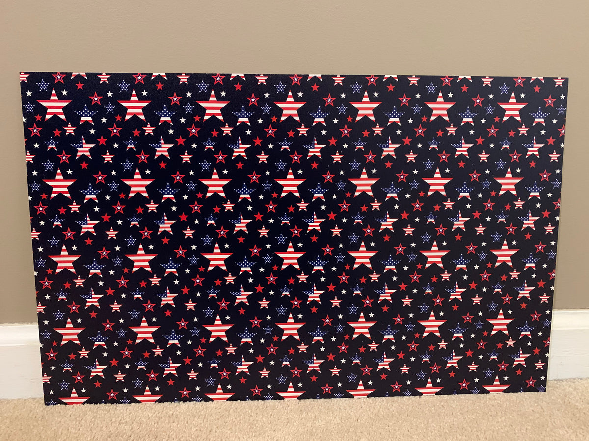PatternPly® Full Coverage Patriotic Stars sheet showing the pattern