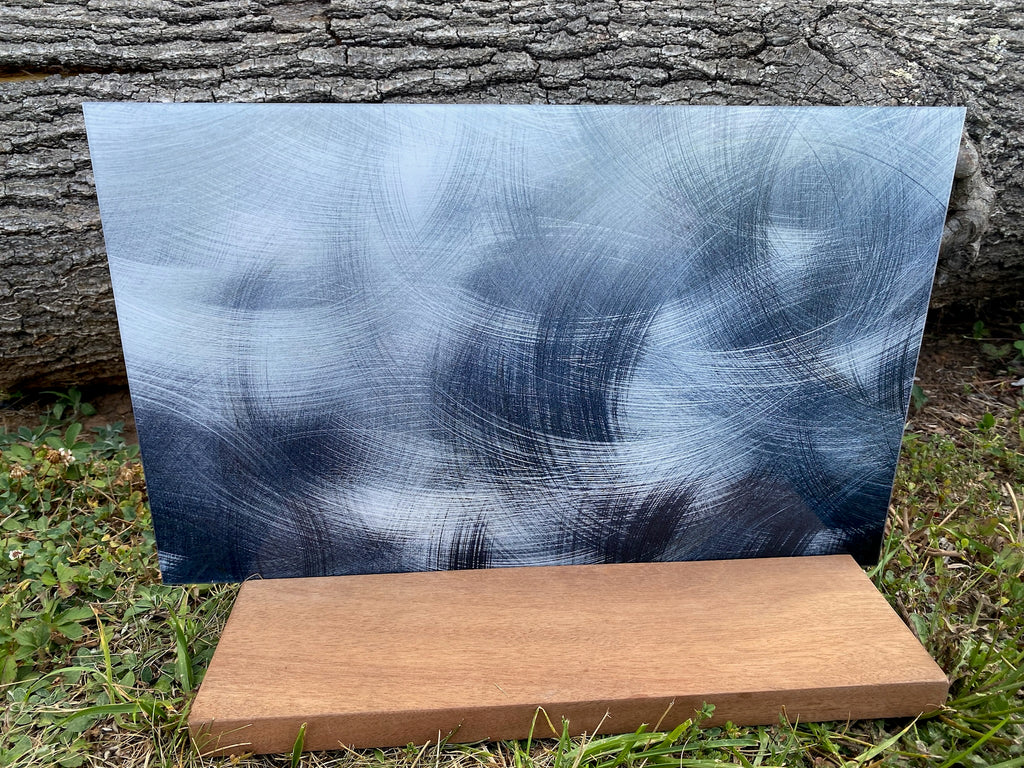 PatternPly® Full Coverage Swirled Brushed Metal sheet showing the pattern