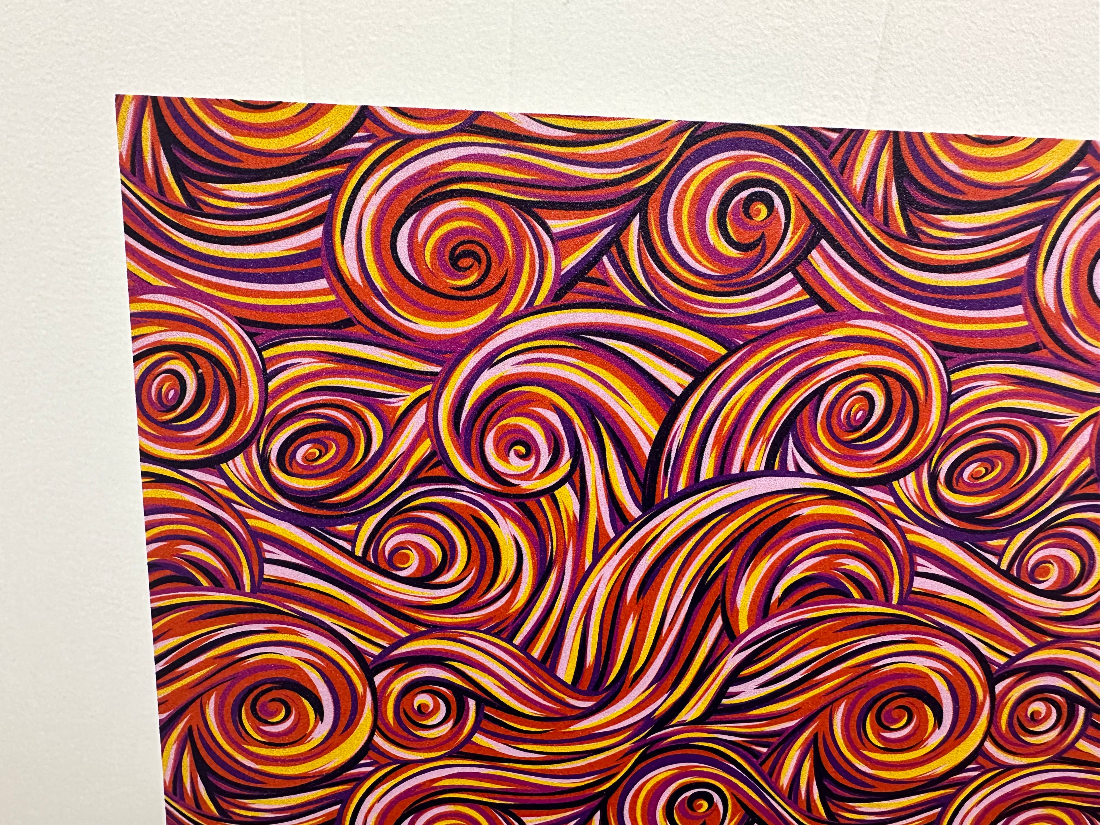 PatternPly® Full Coverage Sunset Swirls sheet showing the pattern