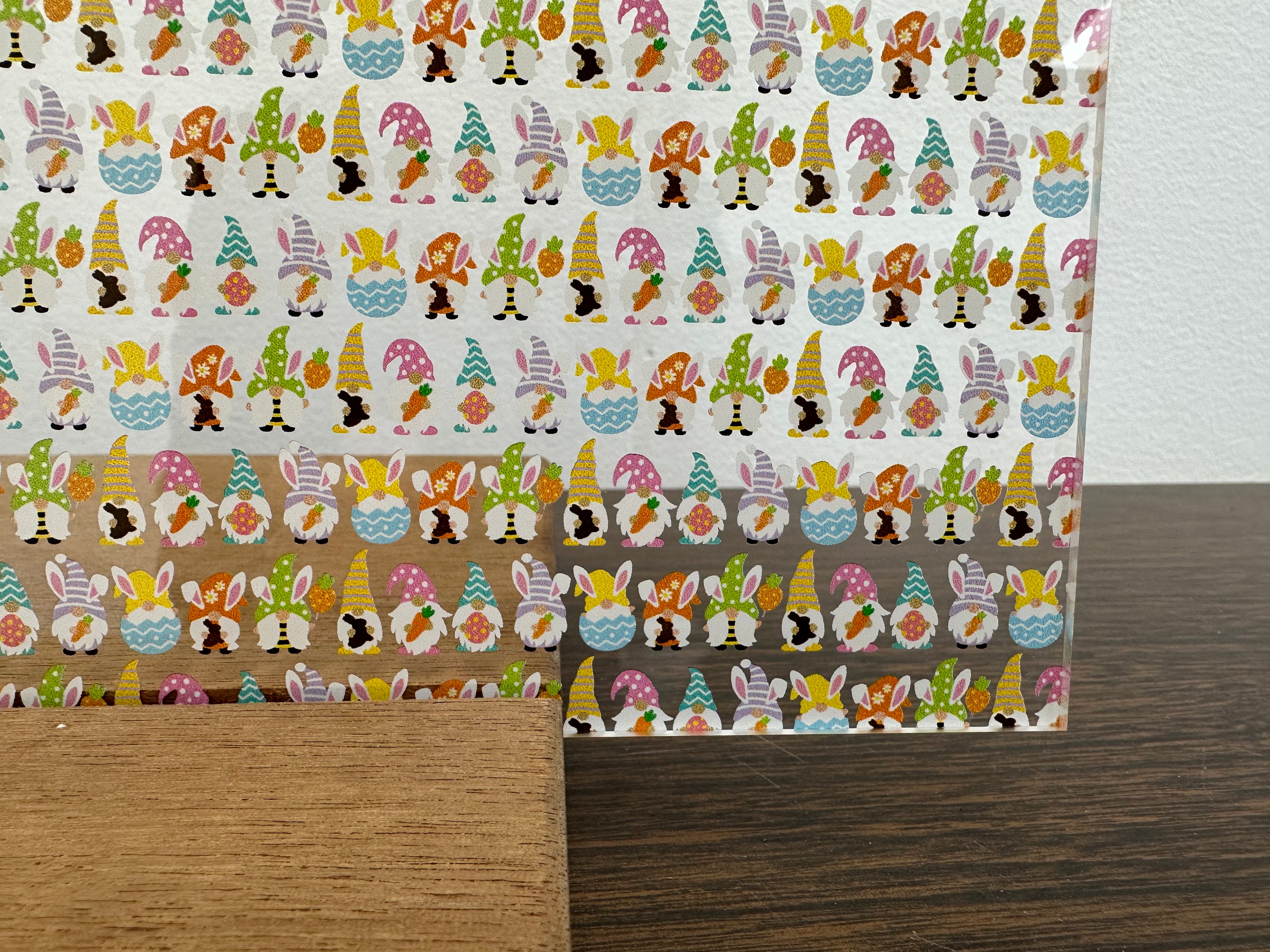 PatternPly® Scattered Easter Gnomes sheet showing the pattern