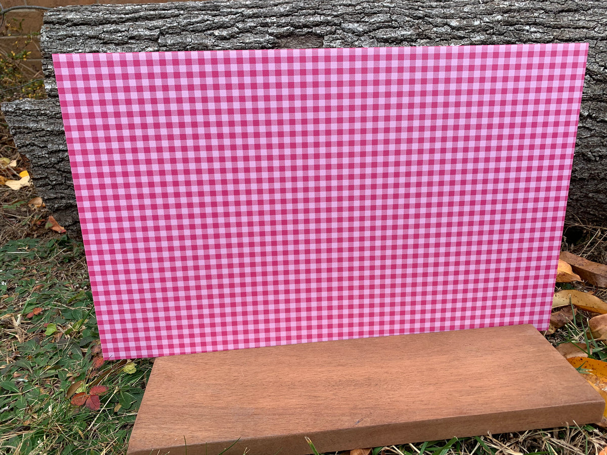PatternPly® Full Coverage Dark/Light Pink Buffalo Plaid sheet showing the pattern