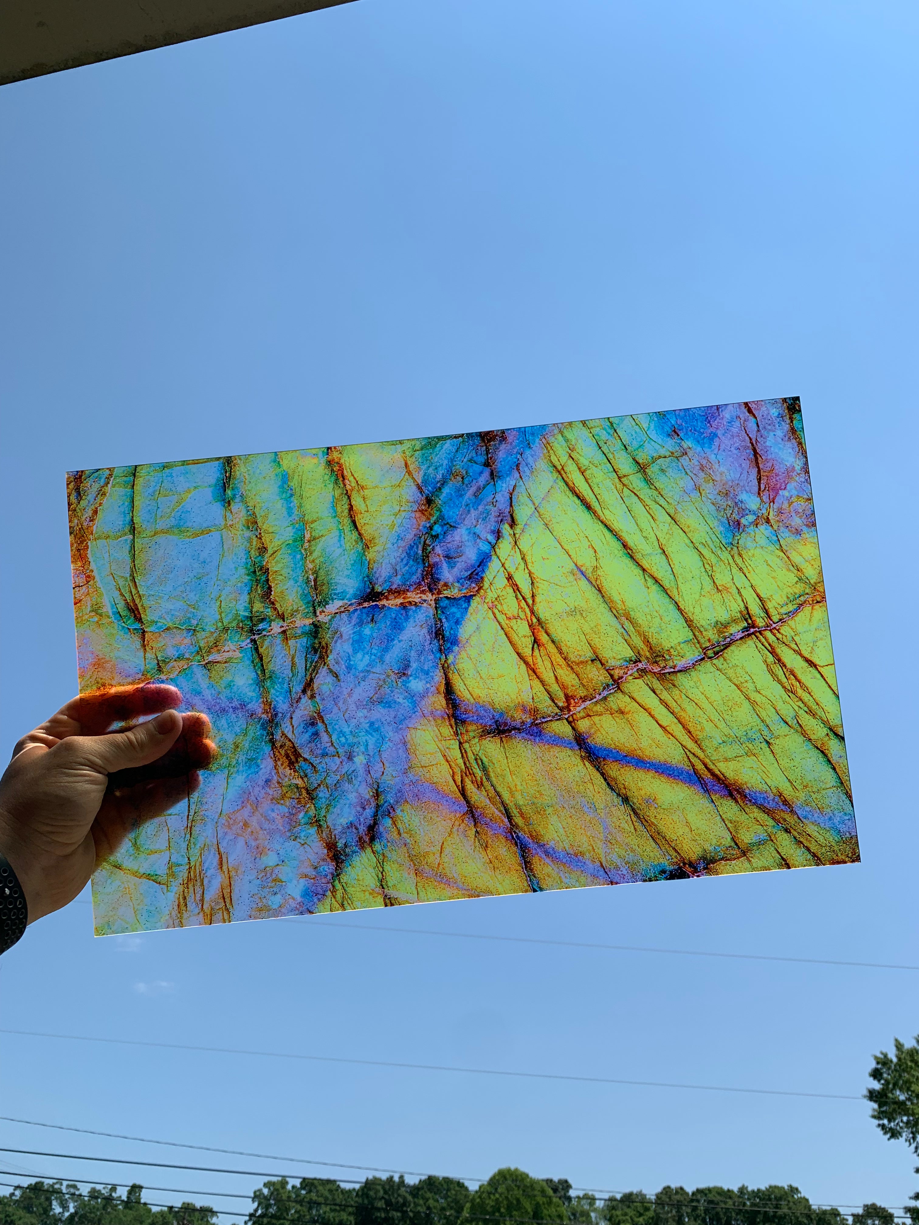 PatternPly® Transparent Neon Rock sheet showing the pattern