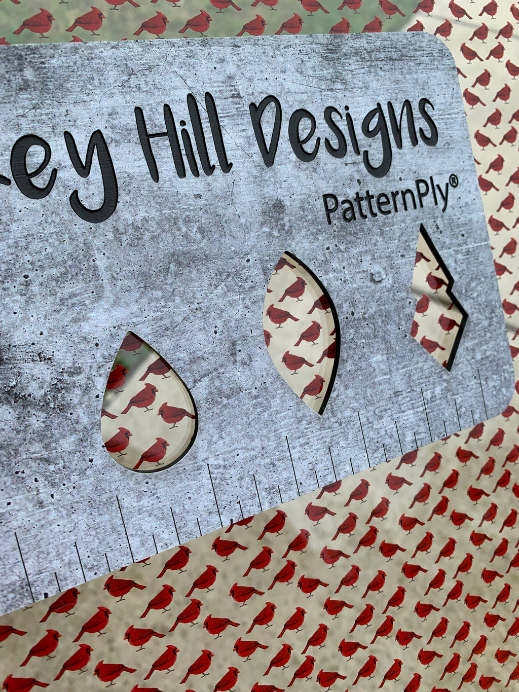 PatternPly® Scattered Cardinals sheet showing the pattern