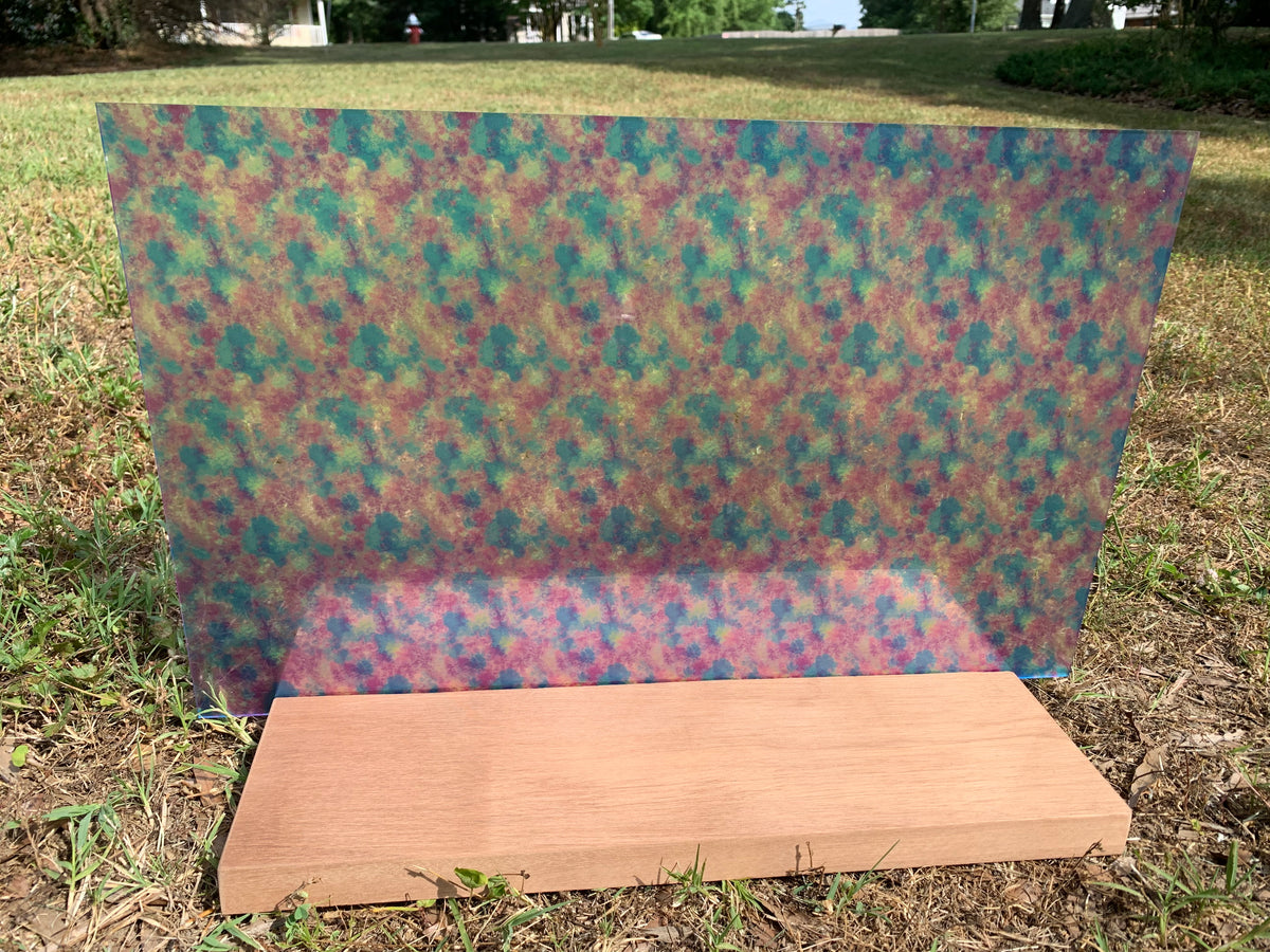PatternPly® Transparent Sponge Tie Dye sheet showing the pattern