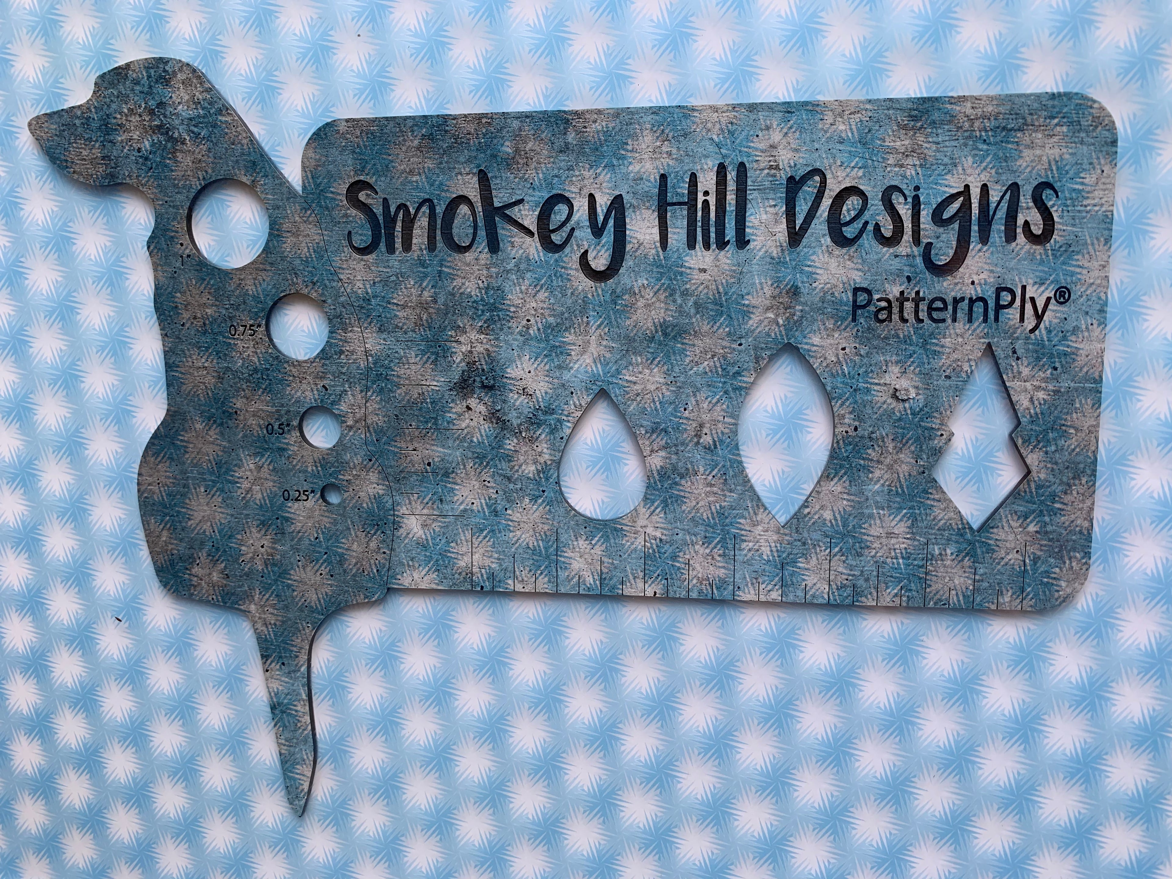 PatternPly® Transparent Blue Abstract Snowflakes sheet showing the pattern