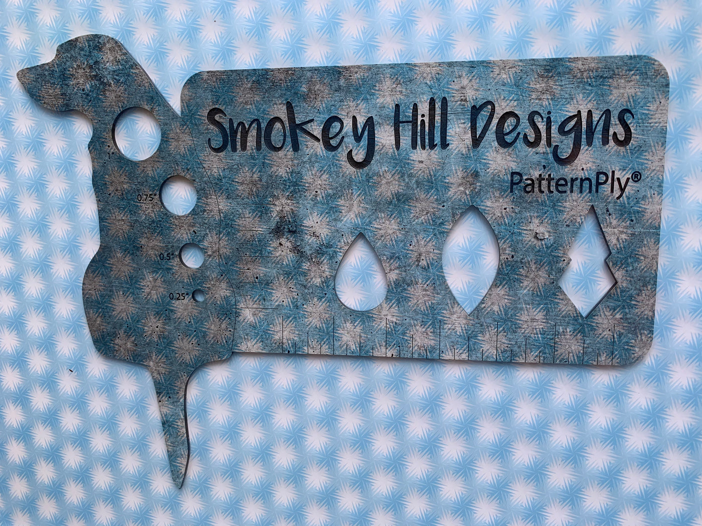 PatternPly® Acrylic Transparent Blue Abstract Snowflakes