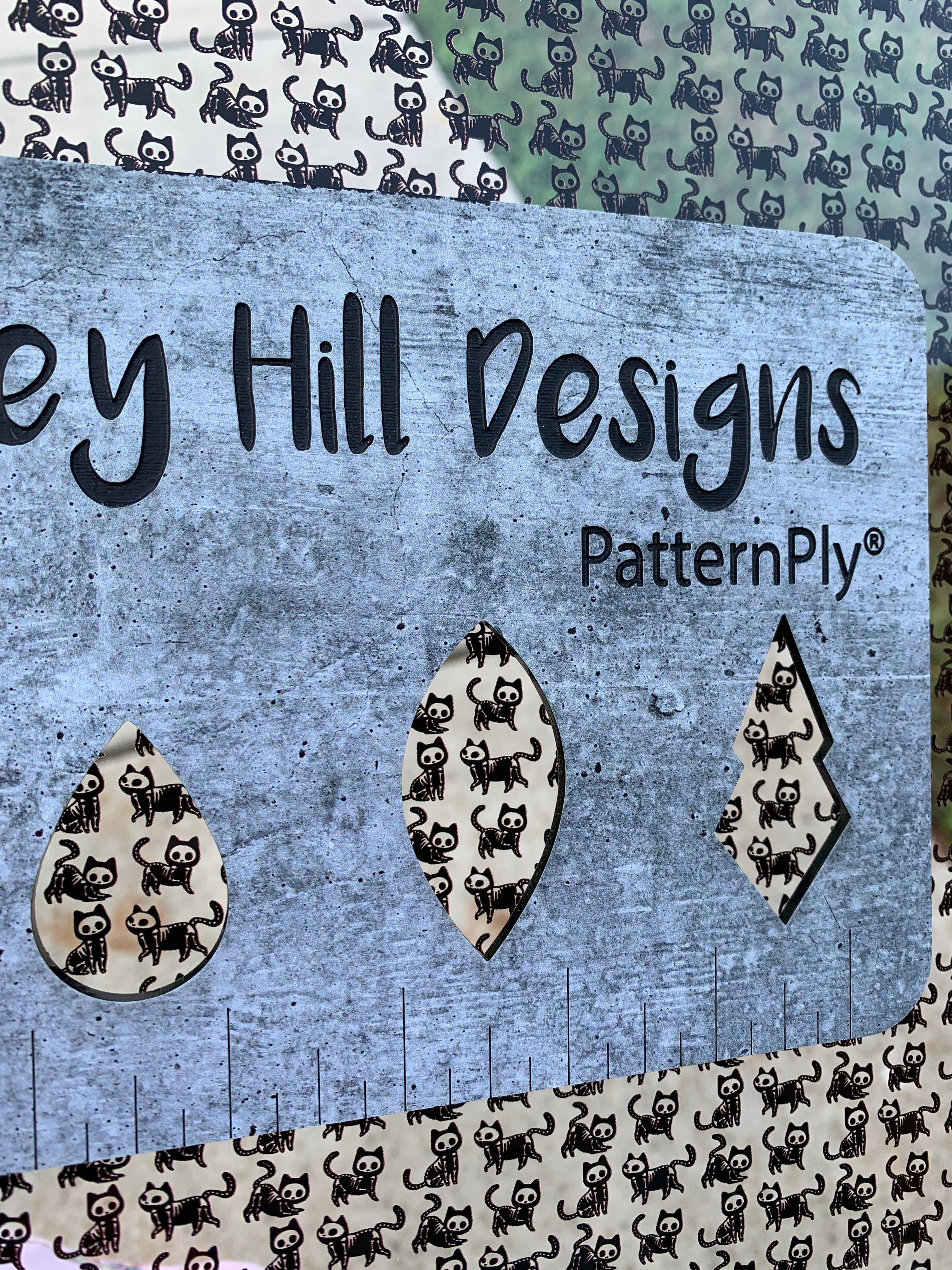 PatternPly® Scattered Skeleton Cats sheet showing the pattern