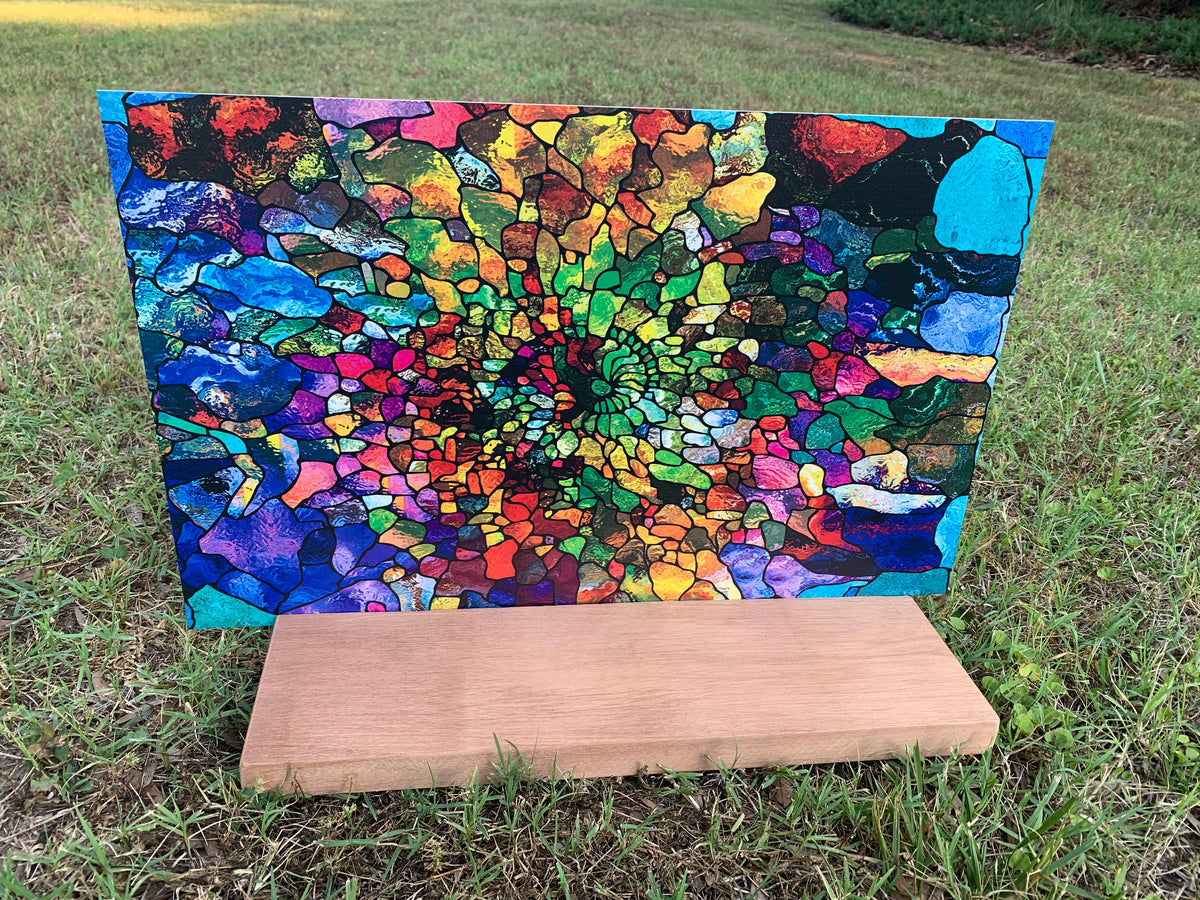 PatternPly® Full Coverage Stained Glass Swirl sheet showing the pattern