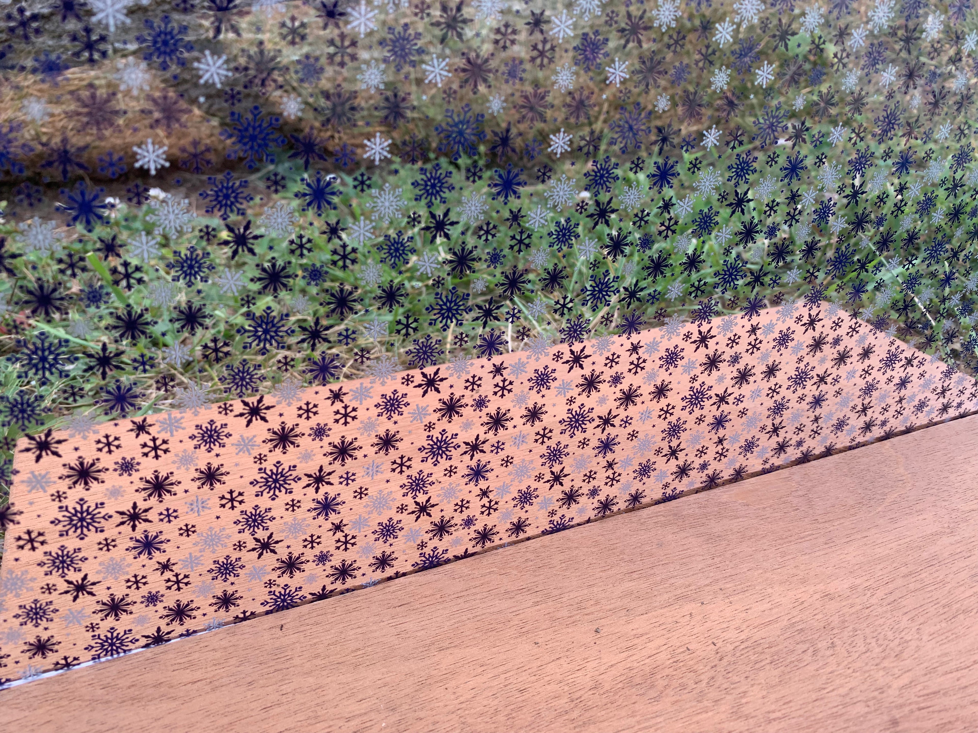 PatternPly® Scattered Navy Blue Snowflakes product photo 2