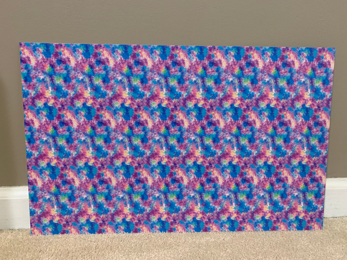 PatternPly® Full Coverage Sponge Tie Dye sheet showing the pattern