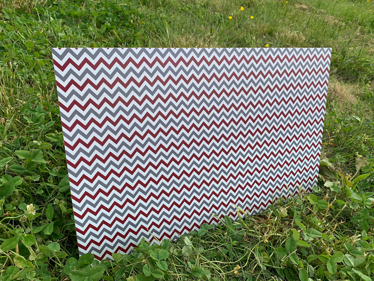 PatternPly® Full Coverage Maroon, Silver, and White Chevron product photo 3
