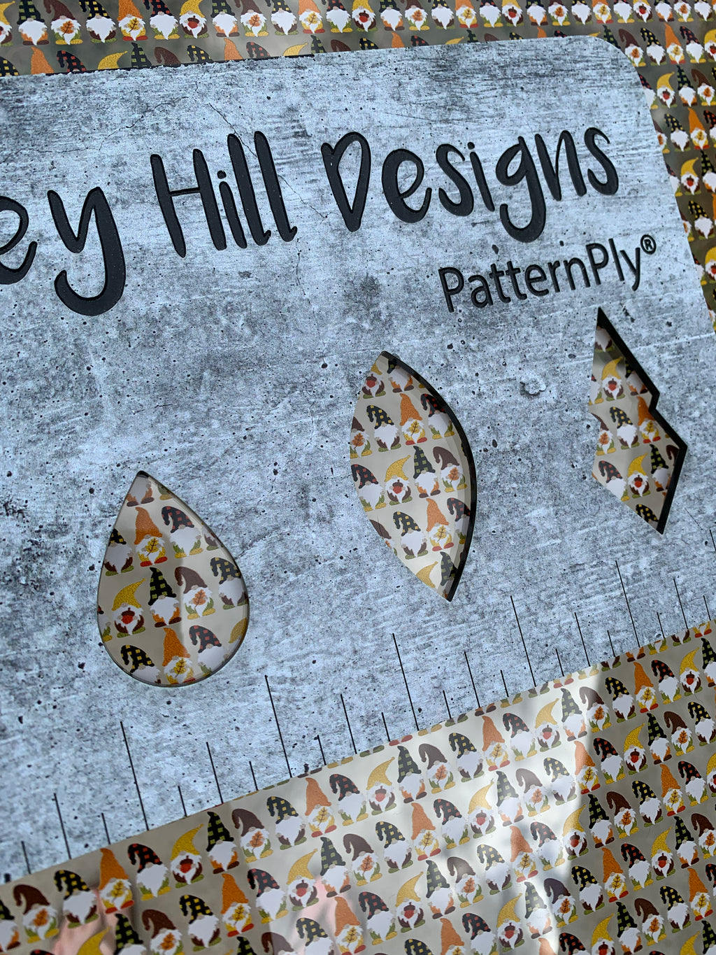 PatternPly® Scattered Buffalo Gnomes sheet showing the pattern