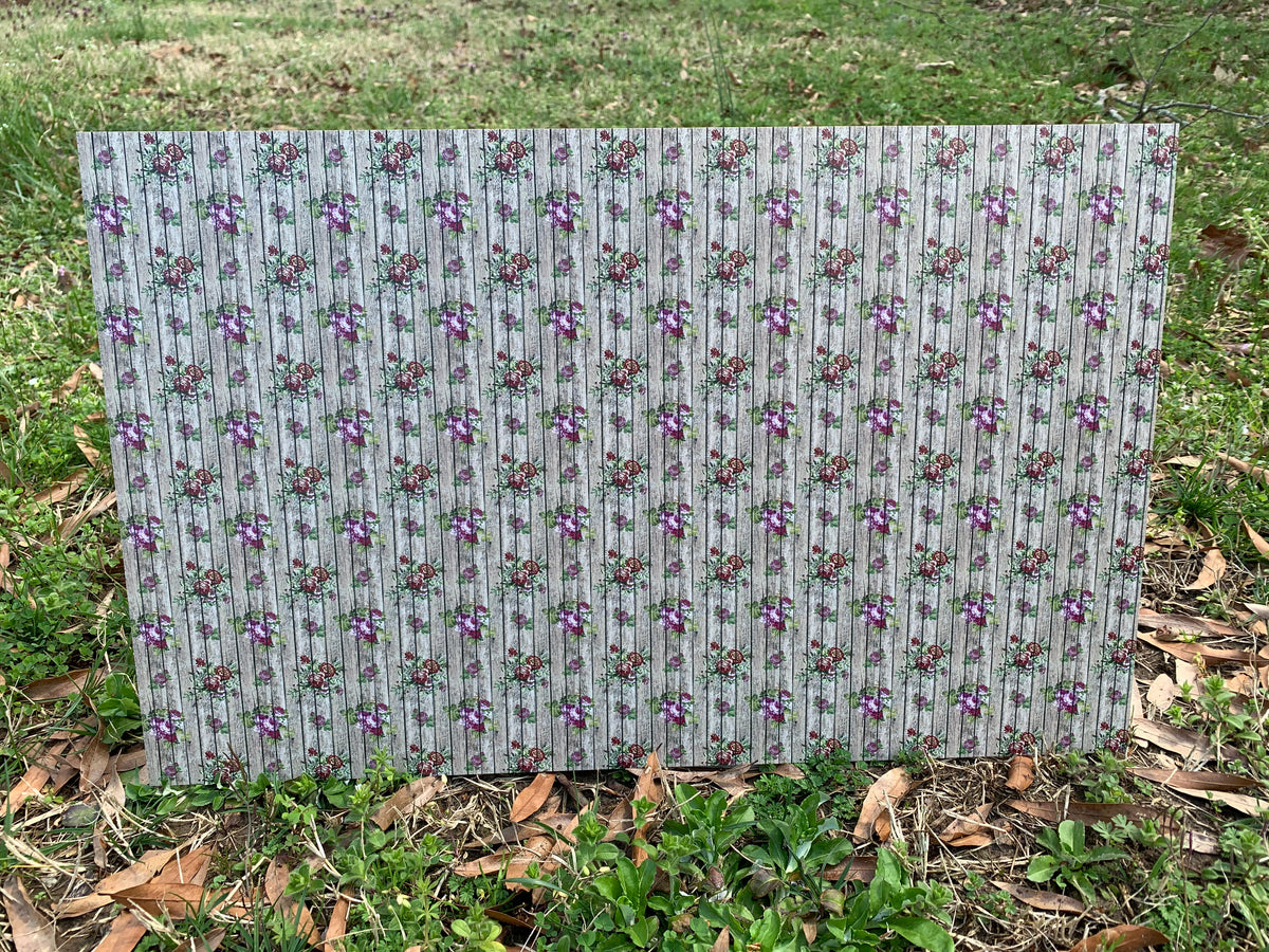 PatternPly® Full Coverage Wooden Floral sheet showing the pattern