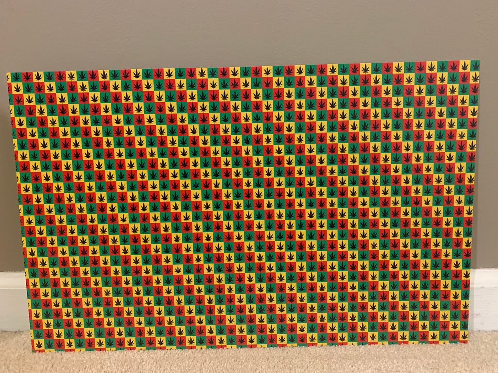 PatternPly® Full Coverage Marijuana Squares sheet showing the pattern