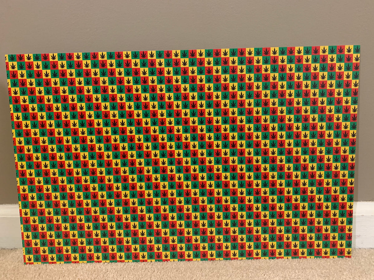 PatternPly® Full Coverage Marijuana Squares sheet showing the pattern