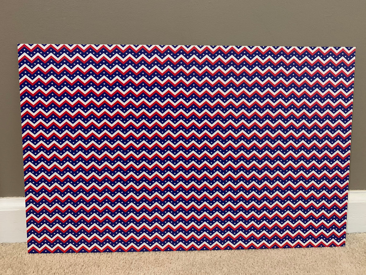 PatternPly® Full Coverage Chevron Stars and Stripes sheet showing the pattern