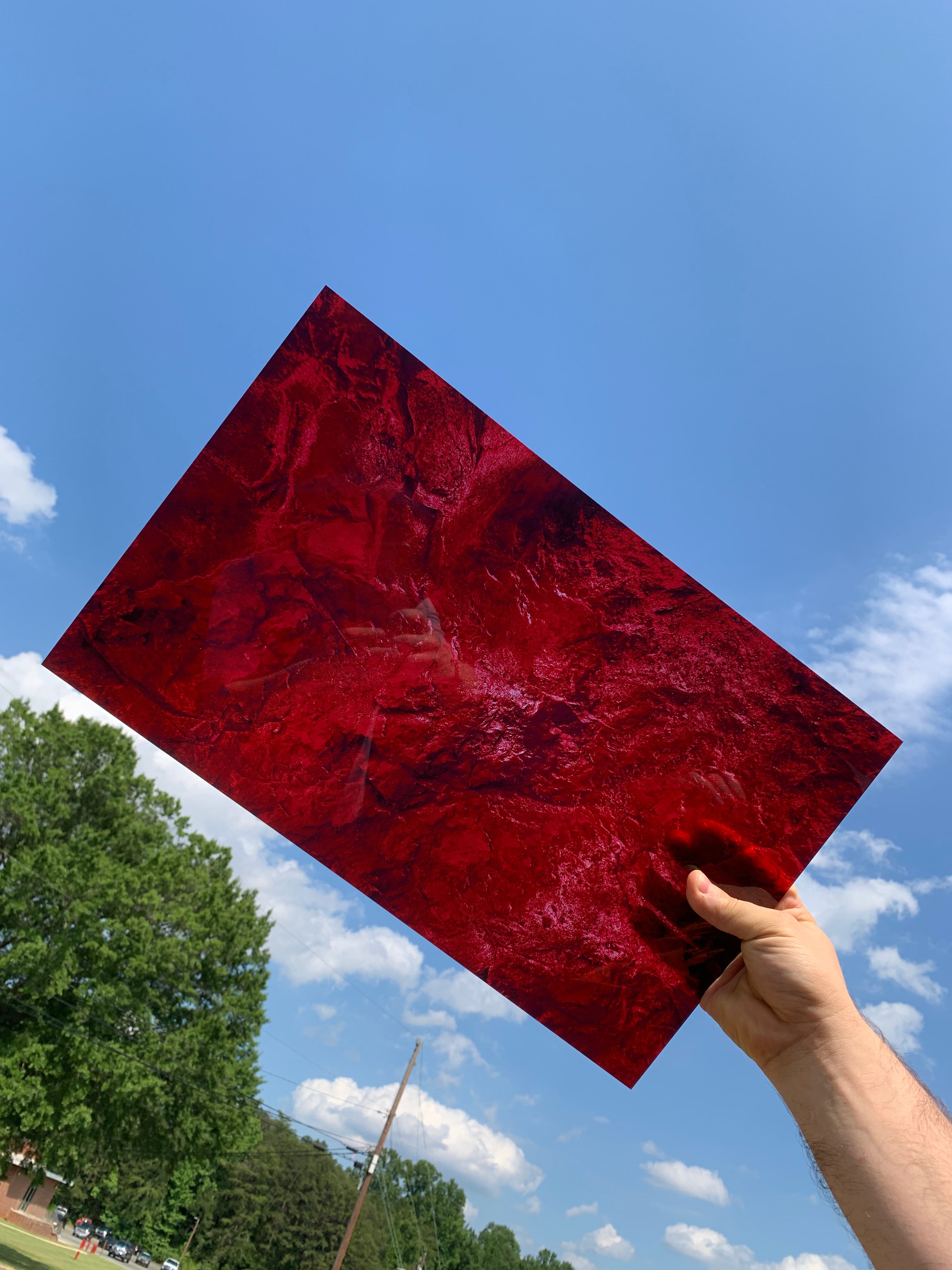 PatternPly® Transparent Red Rock sheet showing the pattern