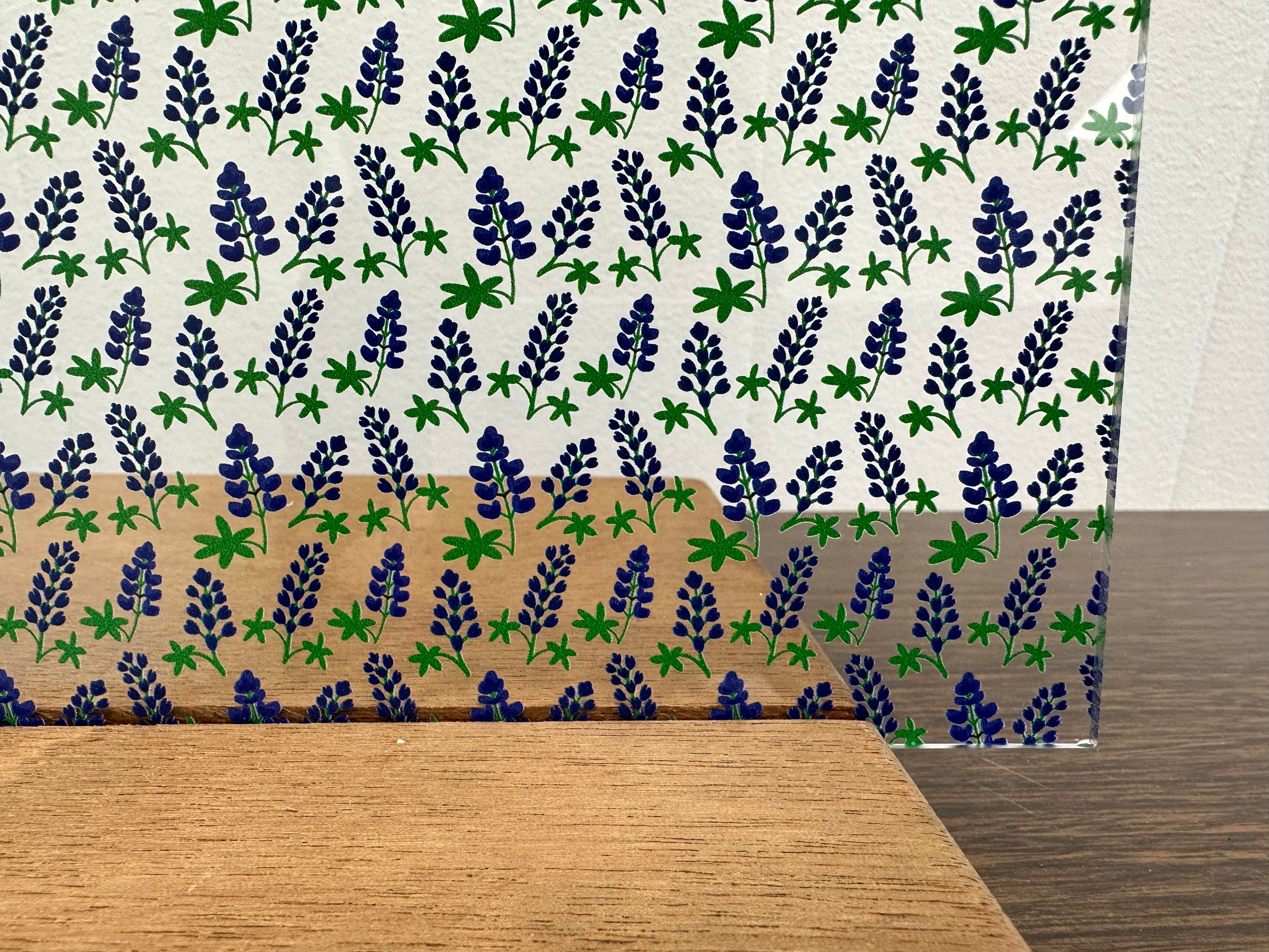 PatternPly® Scattered Bluebonnets sheet showing the pattern