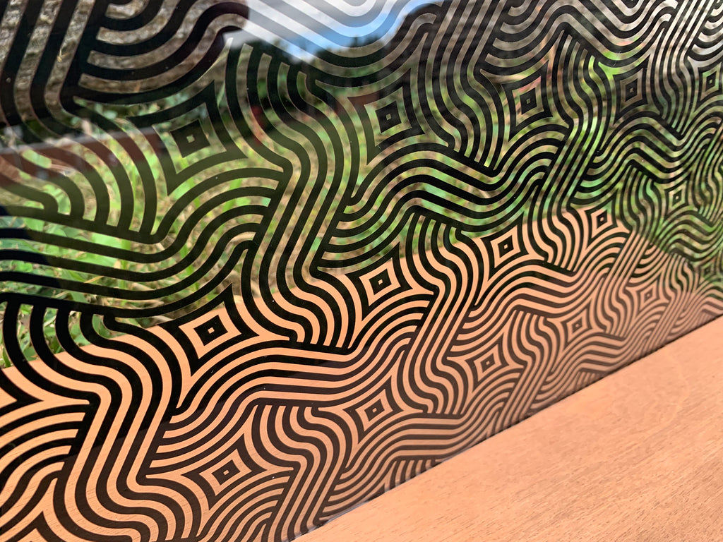 PatternPly® Scattered Black Geometric sheet showing the pattern